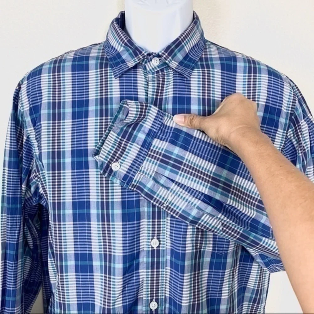 J.Crew plaid casual shirt blue size M